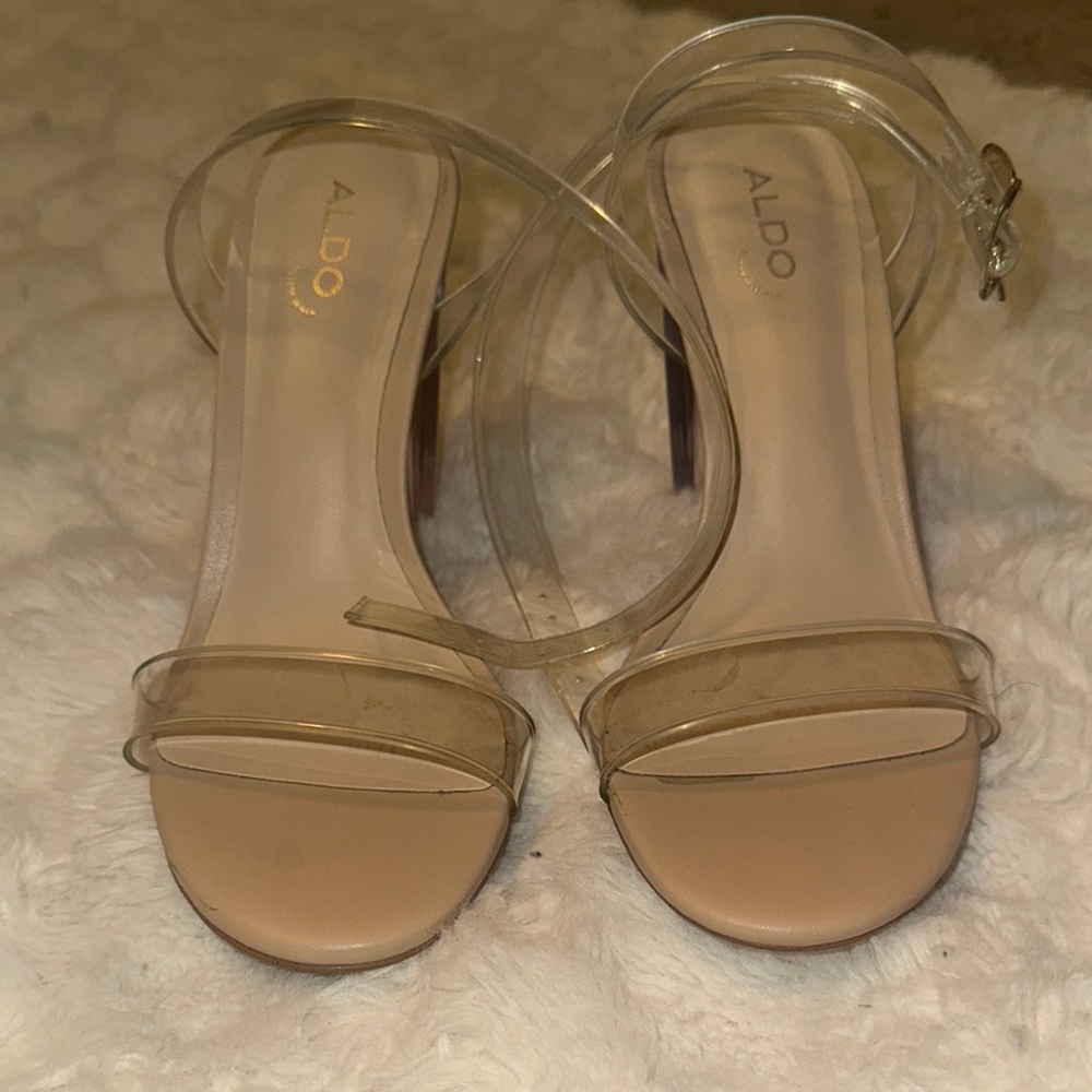 Aldo Tan and Cream Heels Elegant Minimalist Design